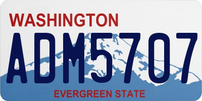 WA license plate ADM5707