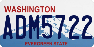 WA license plate ADM5722