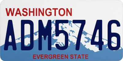 WA license plate ADM5746