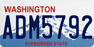 WA license plate ADM5792
