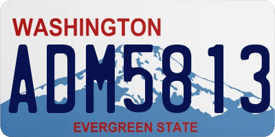 WA license plate ADM5813