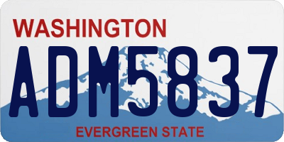 WA license plate ADM5837