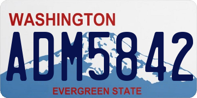 WA license plate ADM5842