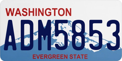 WA license plate ADM5853