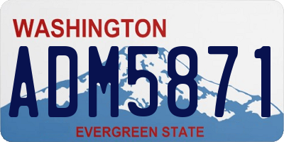 WA license plate ADM5871