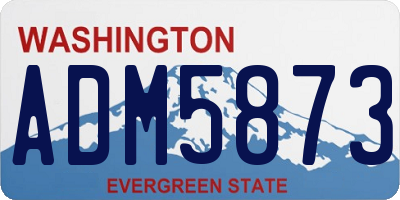 WA license plate ADM5873