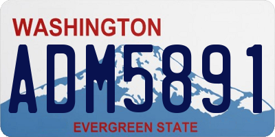 WA license plate ADM5891