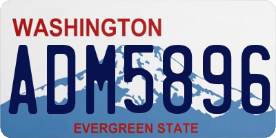 WA license plate ADM5896