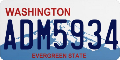 WA license plate ADM5934