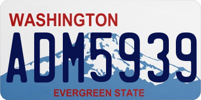 WA license plate ADM5939