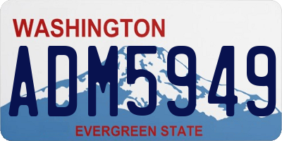 WA license plate ADM5949