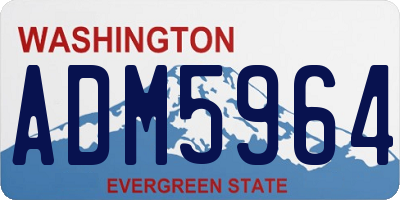 WA license plate ADM5964