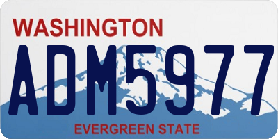 WA license plate ADM5977