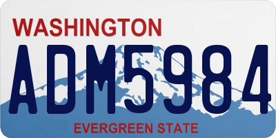 WA license plate ADM5984