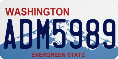 WA license plate ADM5989