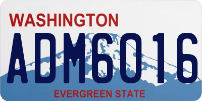 WA license plate ADM6016