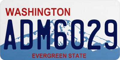 WA license plate ADM6029