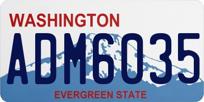 WA license plate ADM6035