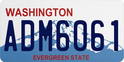 WA license plate ADM6061
