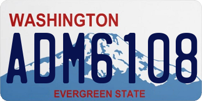 WA license plate ADM6108