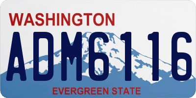 WA license plate ADM6116