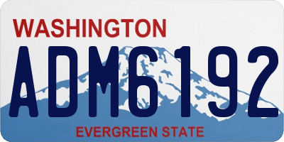WA license plate ADM6192