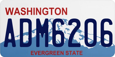 WA license plate ADM6206