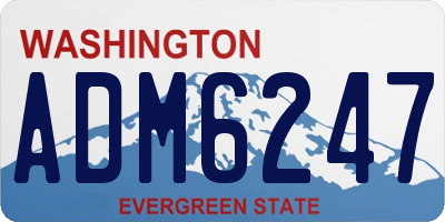 WA license plate ADM6247