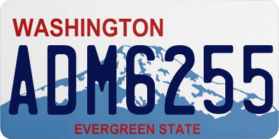 WA license plate ADM6255