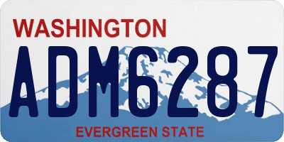 WA license plate ADM6287
