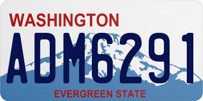 WA license plate ADM6291