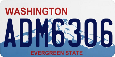 WA license plate ADM6306