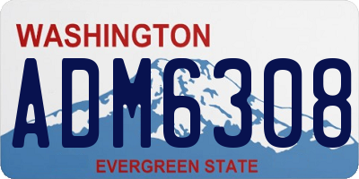 WA license plate ADM6308