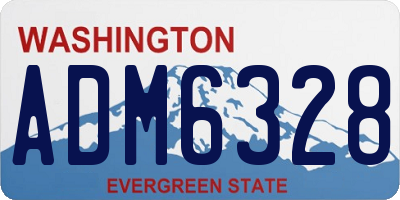 WA license plate ADM6328