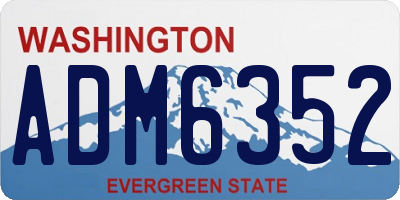 WA license plate ADM6352