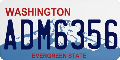 WA license plate ADM6356