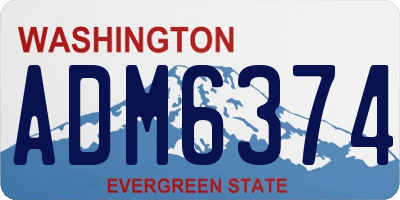 WA license plate ADM6374