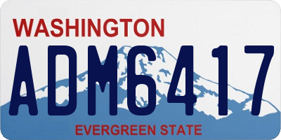 WA license plate ADM6417