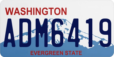 WA license plate ADM6419