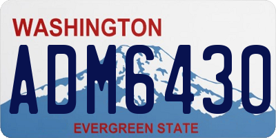 WA license plate ADM6430