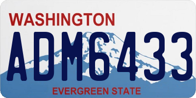 WA license plate ADM6433