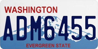 WA license plate ADM6455