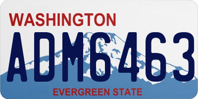 WA license plate ADM6463