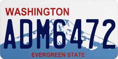 WA license plate ADM6472