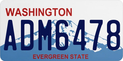 WA license plate ADM6478