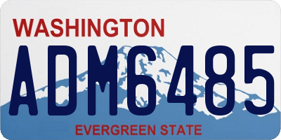 WA license plate ADM6485