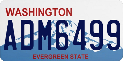 WA license plate ADM6499