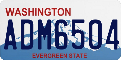 WA license plate ADM6504