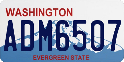 WA license plate ADM6507
