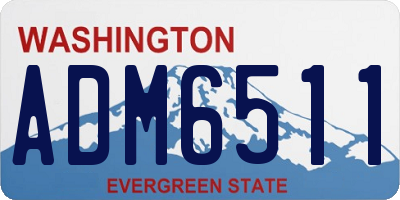 WA license plate ADM6511